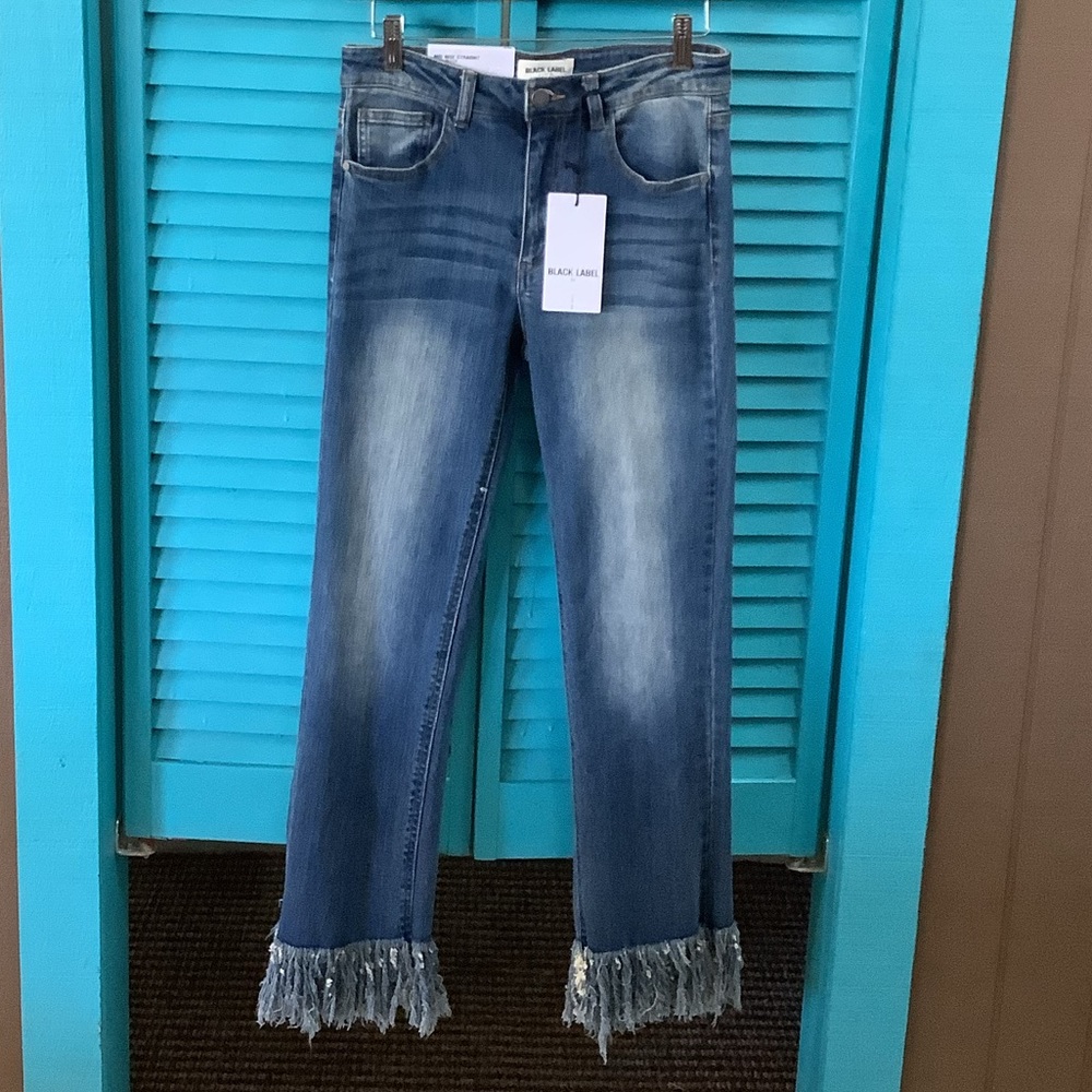 Black Label Mid Rise Straight Jeans NWT
